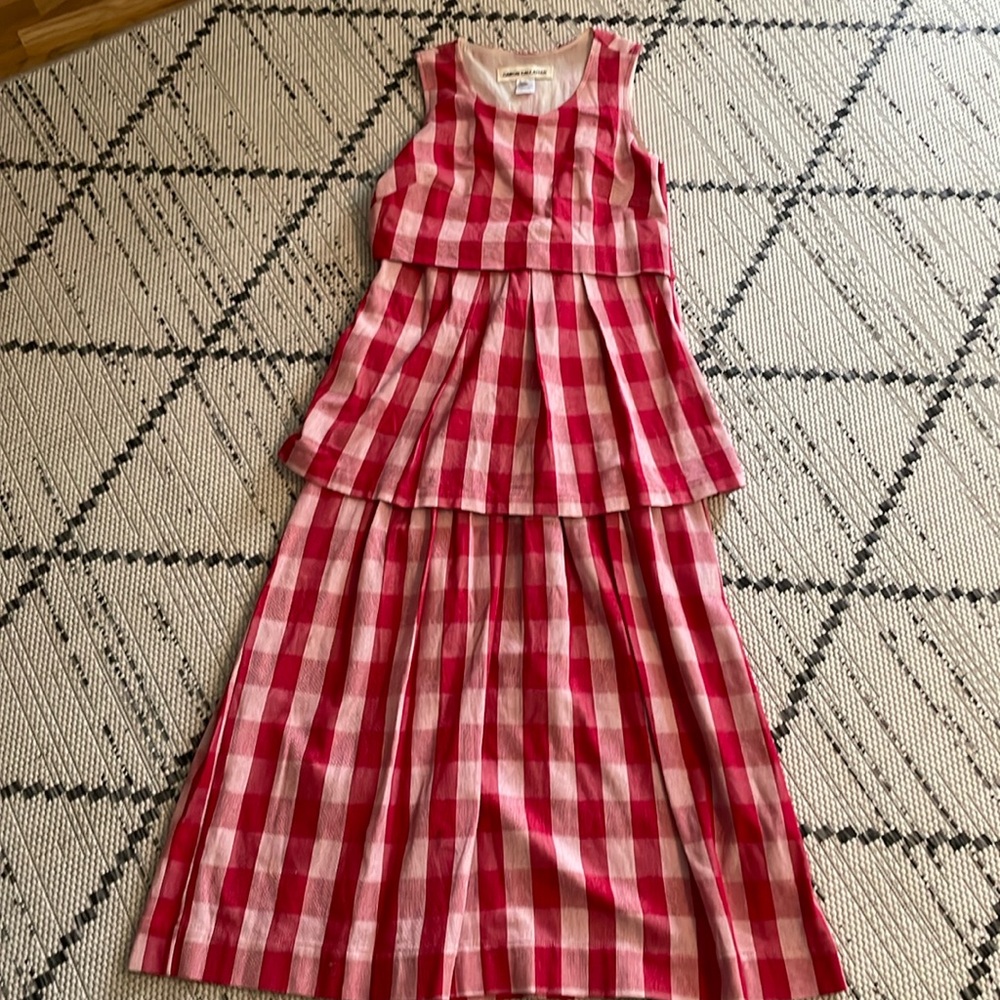Caron Callahan red gingham dress. 100% cotton